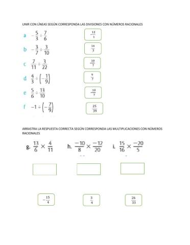 Multiplicacion y division de racionales