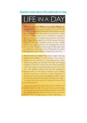 Reading Life in a Day