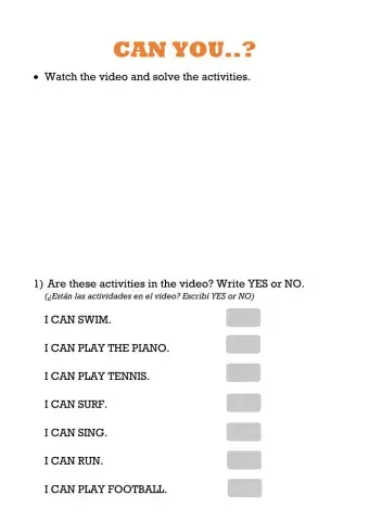 Sports and activities