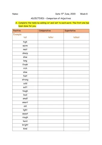 Comparison of Adjectives