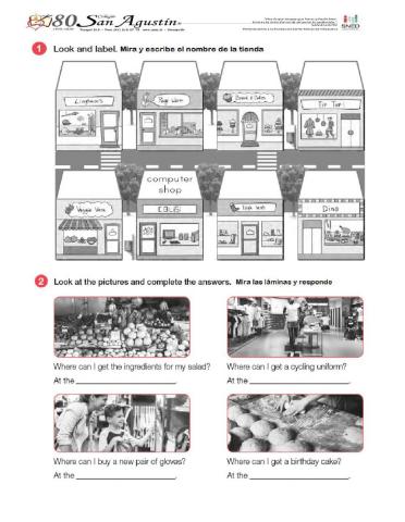 Shops and shopping writing