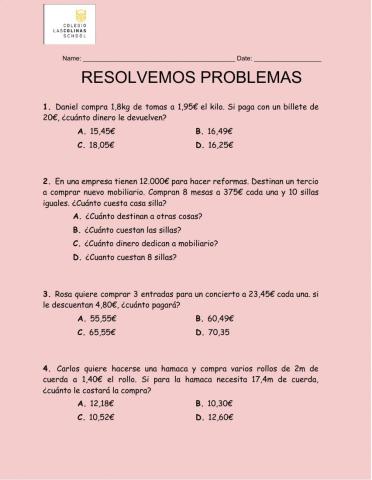 Problemas con decimales