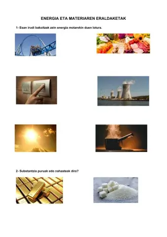 Energia eta materiaren eraldaketak