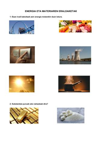 Energia eta materiaren eraldaketak