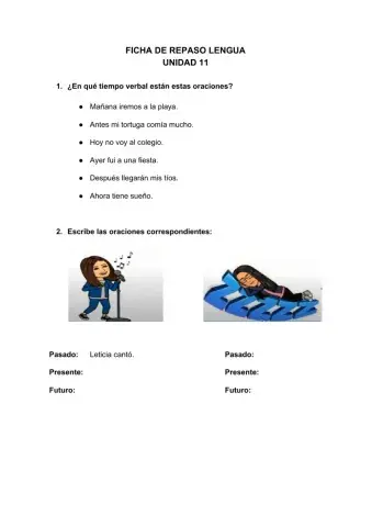 Lengua: repaso unidad 11.