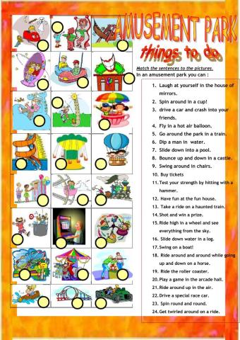 At the amusement park things to do