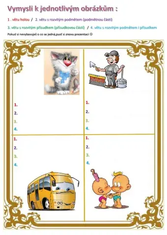 Věta holá - rozvitá