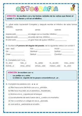 Ortografía: ll-y- g-j- -x- -d, -z