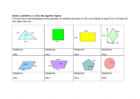 Perímetros e áreas