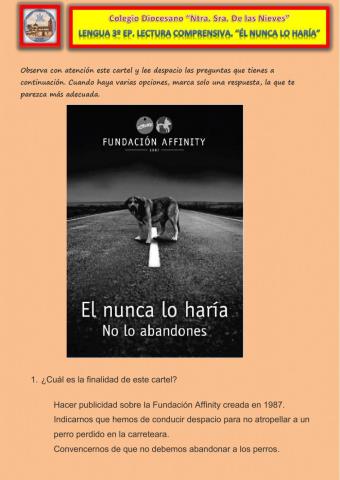 Lectura comprensiva. Él nunca lo haría