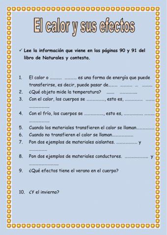 El Calor y sus efectos