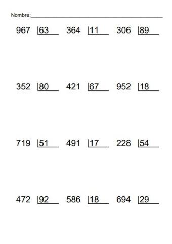 Divisiones por 2 cifras