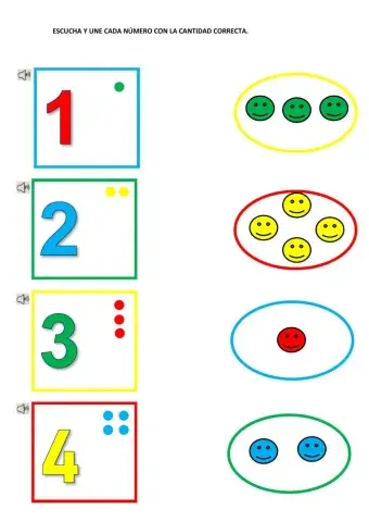 Asociar número con cantidad correspondiente