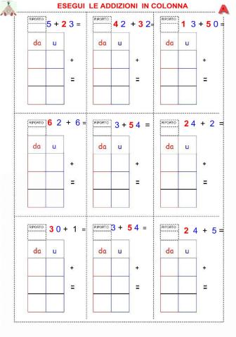 Addizioni colonna senza cambio