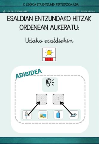 Esaldian entzundako hitzak aukeratu: UDA