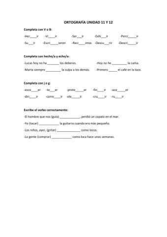 ORTOGRAFÍA U. 11 y 12