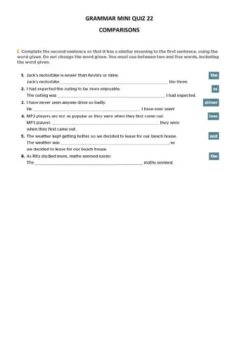 Grammar Videos Mini Quiz 22