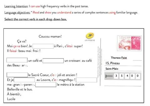 High frequency verbs in the past tense