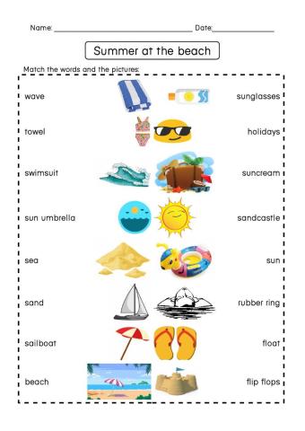 Beach vocabulary