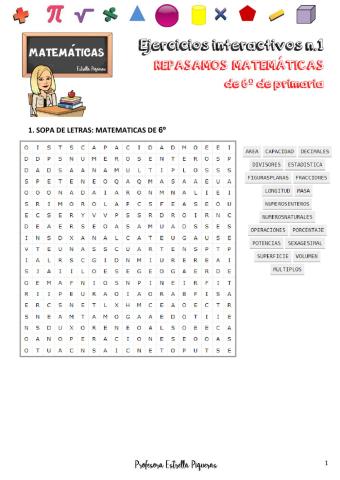 Repaso matemáticas de 6º - Act. Interactiva Nº1