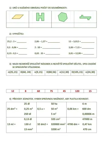 Šestá třída - souhrnný kvíz