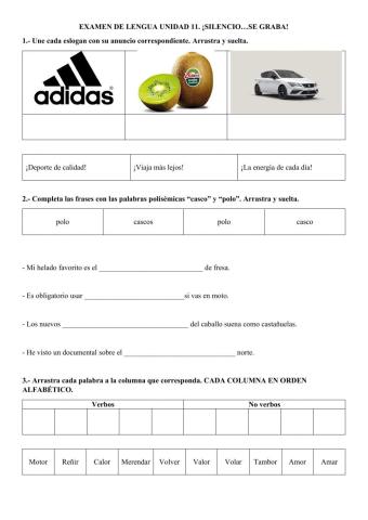 Examen Lengua Unidad 11
