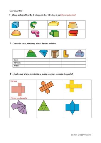 Poliedros y áreas de figuras planas