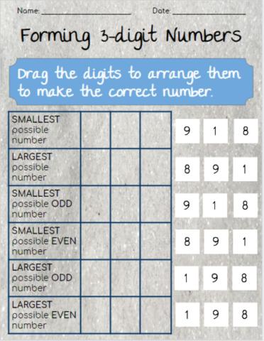 Forming 3 digit Numbers