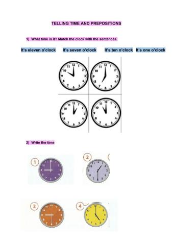 Telling Time and Prepositions