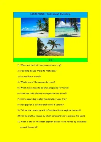 Talk about travelling