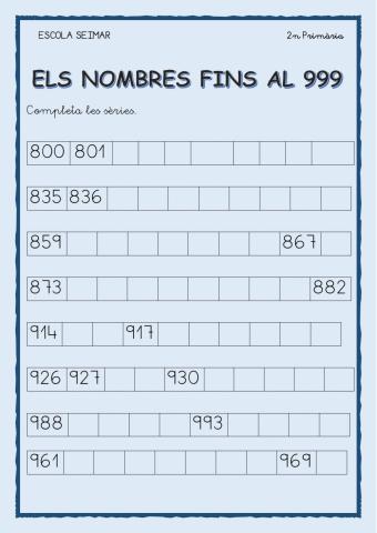 Sèries fins el 999