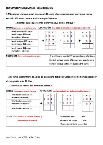 Problemas elegir datos