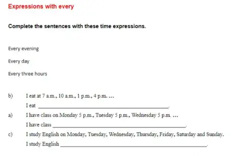 Expressions with Every