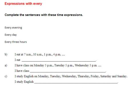 Expressions with Every