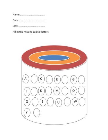 Literacy- Capital letters A-Z
