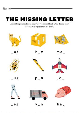 Fill in the missing words, letters or sounds