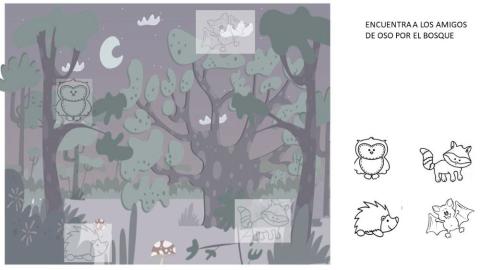 Animales bosque nocturnos