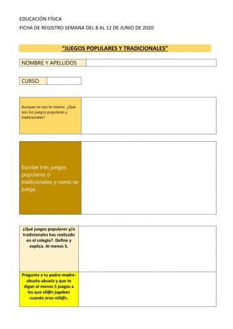 Juegos populares y tradicionales