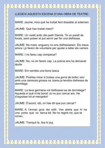 El teatre: comprensió lectora