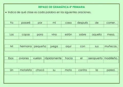 Repaso de gramática