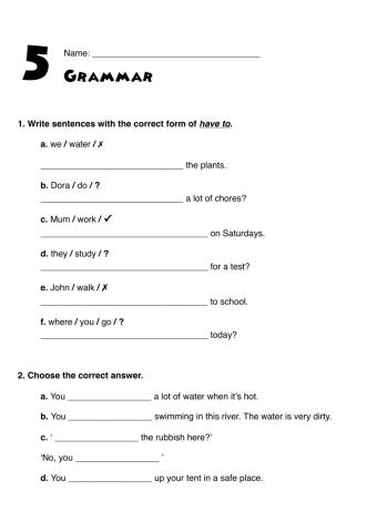 GG3. Grammar Test UNIT 5
