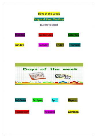 Days of the week
