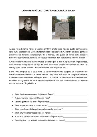 COMPRENSIÓ LECTORA: ÀNGELA ROCA SOLER