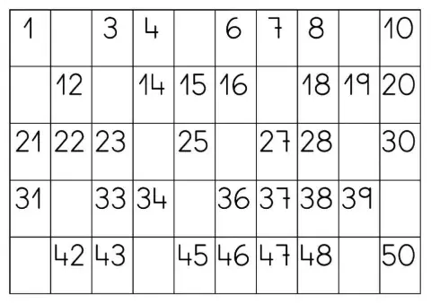 Números hasta 50