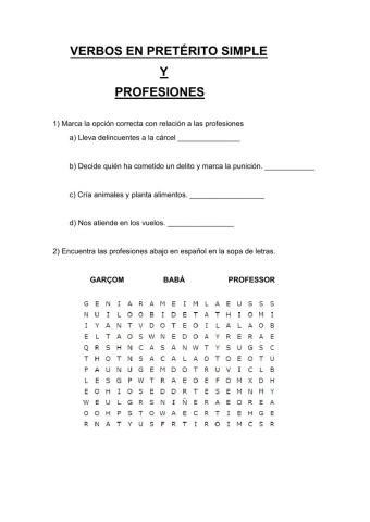 Profesiones y pretérito indefinido