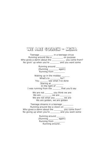 Listening - WE ARE GOLDEN by Mika