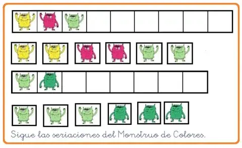 Seriación Monstruo de Colores