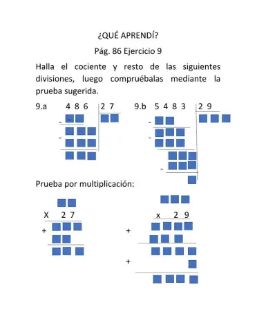 División entre dos cifras y pruebas