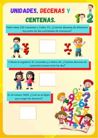 Problemas de Unidades, Decenas y Centenas