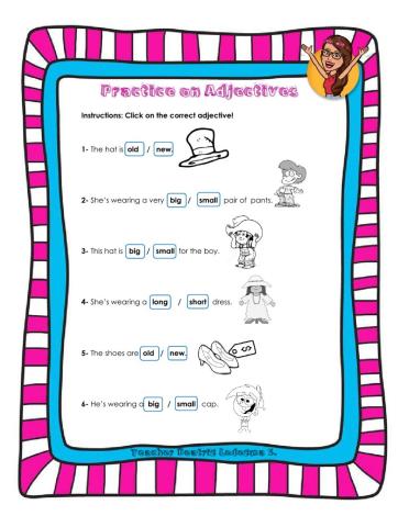 Practice on Adjectives